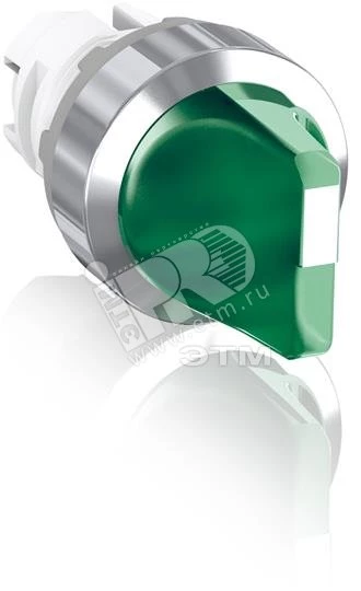 Переключатель M2SS2-31G (короткая ручка) зеленый 2-х позиционный с подсветкой (только корпус) 90# с фиксацией