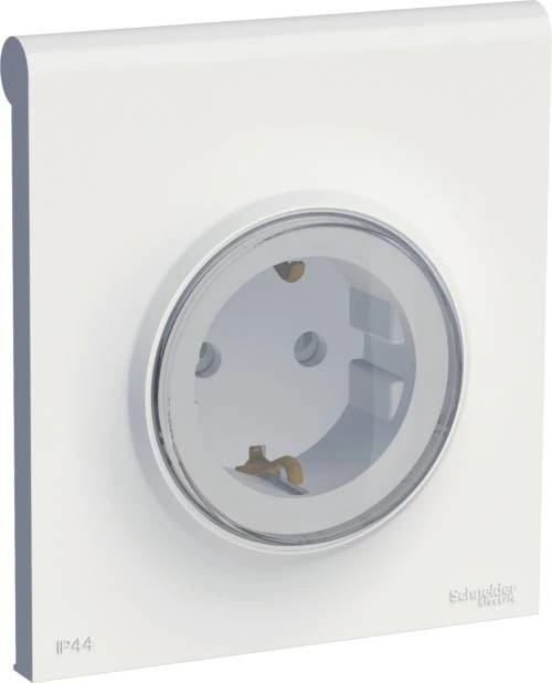 РОЗЕТКА C З/К С КРЫШК IP44 БЕЛ