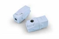 Вставка формата Keystone Jack с проходным адаптером TRS 42858 мм, ROHS, белая Hyperline
