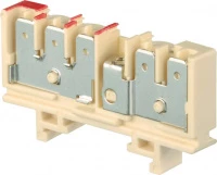 Клемма HD6/9,2G,3G quick-connect (fast on) 6,3x0,8мм, 6 мм, кв,, 2 цепи (3 вертикальные + 2 вертикальные с тестовым гнездом)