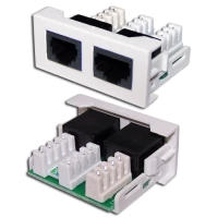 Вставка Mosaic 22.5x45 1xRJ45 Cat.5e + 1xRJ12 Cat.3, белая