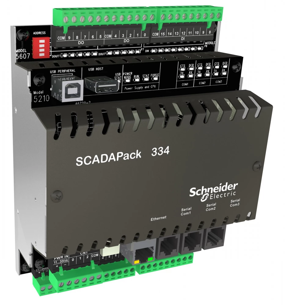 SCADAPack 334 RTU,4 потока/GT,Ladders,24В,реле