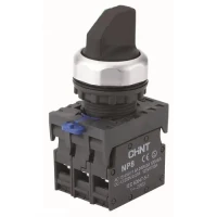 Переключатель с фиксацией NP8-20X/312 без подсветки , черная 2НО IP65 (R)(CHINT)