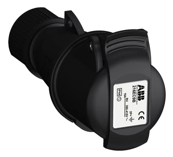Вилка кабельная Easy&Safe 216EP9B,16А,2P+E,IP44,9ч,черн 2CMA103594R1000