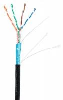 Кабель NETLAN F/UTP 4 пары, Кат.5e (Класс D), 100МГц, одножильный, BC (чистая медь), внешний, PE до -40C, черный, 100м
