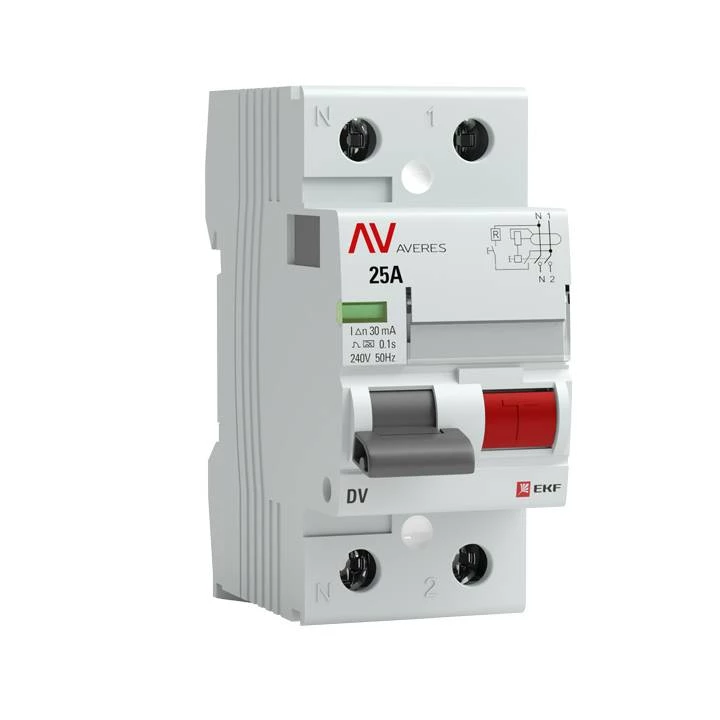 УЗО двухполюсное DV 2P  40А/300мА (S) EKF AVERES