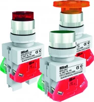 Выкл. кноп. ABLFP ?22 мм LED бел. 24В AC/DC ВK-22 DEKraft