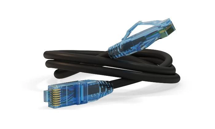 Патч-корд U/UTP, Cat.6, LSZH, 5 м, черный Hyperline