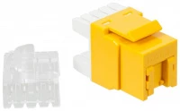 Модуль Keystone, RJ45, кат.5E, UTP, 180 градусов, со встроенной шторкой, желтый
