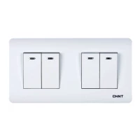4-клавишный проходной выключатель с LED-подсветкой 10А 250В (CHINT)
