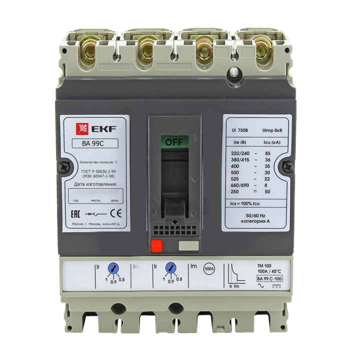 Выключатель автоматический ВА-99C (Compact NS) 100/50А 3P+N 36кА EKF PROxima