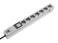 DK Блок 7 розеток 19" с амперметром 1шт
