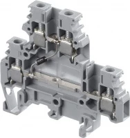 Клемма M4/6,DD, 2-уровневая, диод между ниж, и верхн, уровнями, 250В, 1А, (катод соединен с ниж, уровнем), винтовая 4мм,кв,