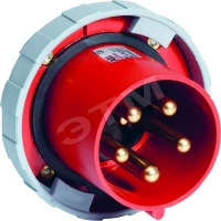 Вилка панельная с прямым фланцем 3125BU6W, 125A, 3P+E, IP67, 6ч