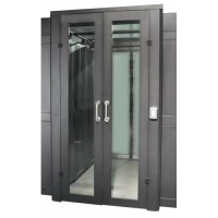 Распашные двери коридора 1200 мм для шкафов LANMASTER DCS 42U, стекло,  key-card замок