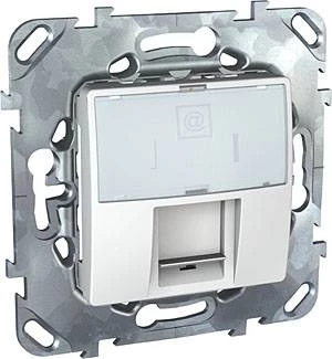 Компьютерная розетка 1ХRJ45 КАТ. 5Е, с полем для надписи, белый