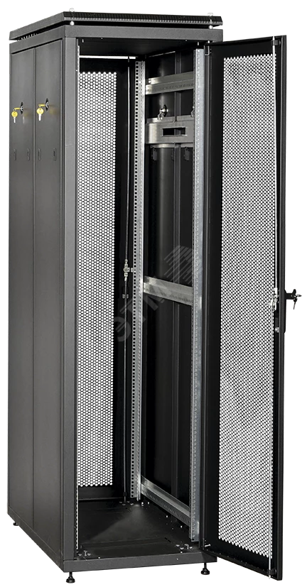ITK Шкаф сетевой 19" LINEA N 28U 600х1000 мм перфорированные двери черный