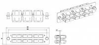 Панель для FO-19BX с 6 SC (duplex) адаптерами, 12 волокон, многомод OM2, 120x32 мм, адаптеры цвета бежевый (beige) Hyperline