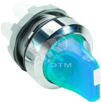 Переключатель M3SS2-21G (короткая ручка) зеленый 3-х позиционный с подсветкой (только корпус) с возвратом в среднее положение