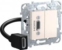 HDMI-коннектор с переходником, бежевый