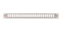 Коммутационная панель NIKOMAX 19", 1U, наборная, под 24 модуля Keystone, UTP/STP, с заземлением, с органайзером, металлик