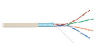 Кабель NIKOLAN F/UTP 4 пары, Кат.5e (Класс D), тест по ISO/IEC, 100МГц, одножильный, BC (чистая медь), 24AWG (0,511мм), внутренний, PVC нг(А), слоновая кость, 305м - гарантия: 5 лет расширенная / 25 лет системная