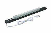 Комплект освещения 19" со светодиодной лампой (LED 230В, 5Вт) с выключателем, в комплекте шина для установ., кабель подключения 42856 м, крепеж, 1U, черный (RAL 9005) (замена WZ-3477-11-00-161 / WZ-3074-64-00-161/WN-0208-05-01-161)