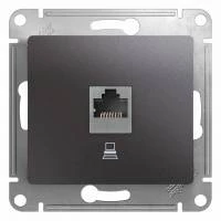 Компьютерная розетка GLOSSA RJ45 кат.5E, механизм, графит