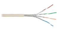 Кабель NIKOLAN S/FTP 4 пары, Кат.6a (Класс Ea), тест по ISO/IEC, 500МГц, одножильный, BC (чистая медь), 23AWG (0,585мм), внутренний, PVC нг(А), слоновая кость, 305м - гарантия: 5 лет расширенная / 25 лет системная
