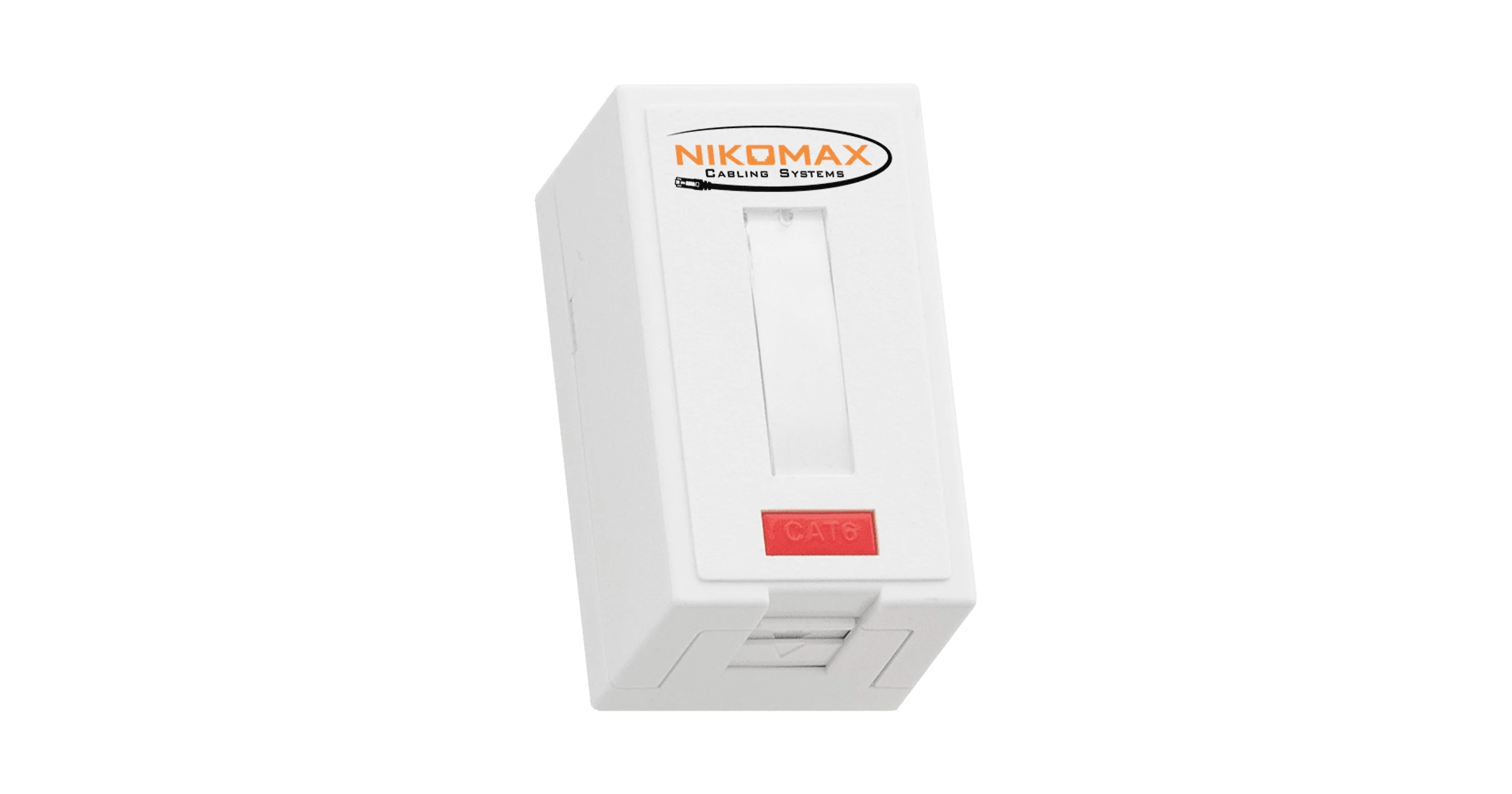 Настенная розетка NIKOMAX, 1 порт, Кат.6 (Класс E), 250МГц, RJ45/8P8C, FT-TOOL/110/KRONE, T568A/B, полный экран, со шторкой, белая - гарантия: 5 лет расширенная / 25 лет системная