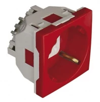 Розетка 2к+З с ключом (45х45) , красная (45136 SVM)