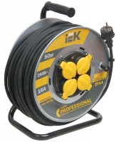 Катушка УК50 на мет с т/з 4 места 2Р+PЕ/50м КГ 3х2,5мм2 IP44 "Professional"