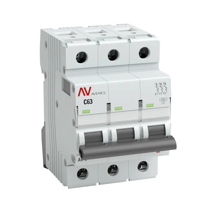Выключатель автоматический AV-6 3P 16A (B) 6kA EKF AVERES mcb6-3-16B-av mcb6-3-16B-av