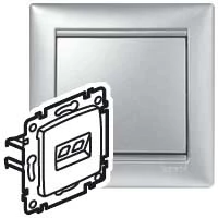 Двойная компьютерная розетка Valena RJ45 UTP кат5е 2в алюминий