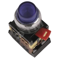 Кнопка ABLFP-22 синий d22мм неон/240В 1з+1р ИЭК