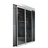 Автоматические раздвижные двери коридора 1200мм для шкафов LANMASTER DCS 42U, стекло, key-card замок