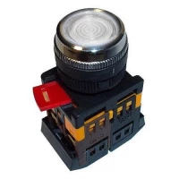 Кнопка ABLFS-22 прозрачный d22мм неон/240В 1з+1р ИЭК