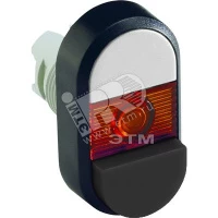 Кнопка двойная MPD16-11R (белая/черная-выступающая) красная линз а без текста
