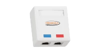Настенная розетка NIKOMAX, 2 порта, Кат.6 (Класс E), 250МГц, RJ45/8P8C, 110/KRONE, T568A/B, на печатной плате, экранированная, белая - гарантия: 5 лет расширенная / 25 лет системная