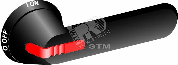 Ручка OHB125J12TE-RUH (черная) с символами на русском для управл ения через дверь рубильниками OT315,,800 с индикацией ТЕСТ
