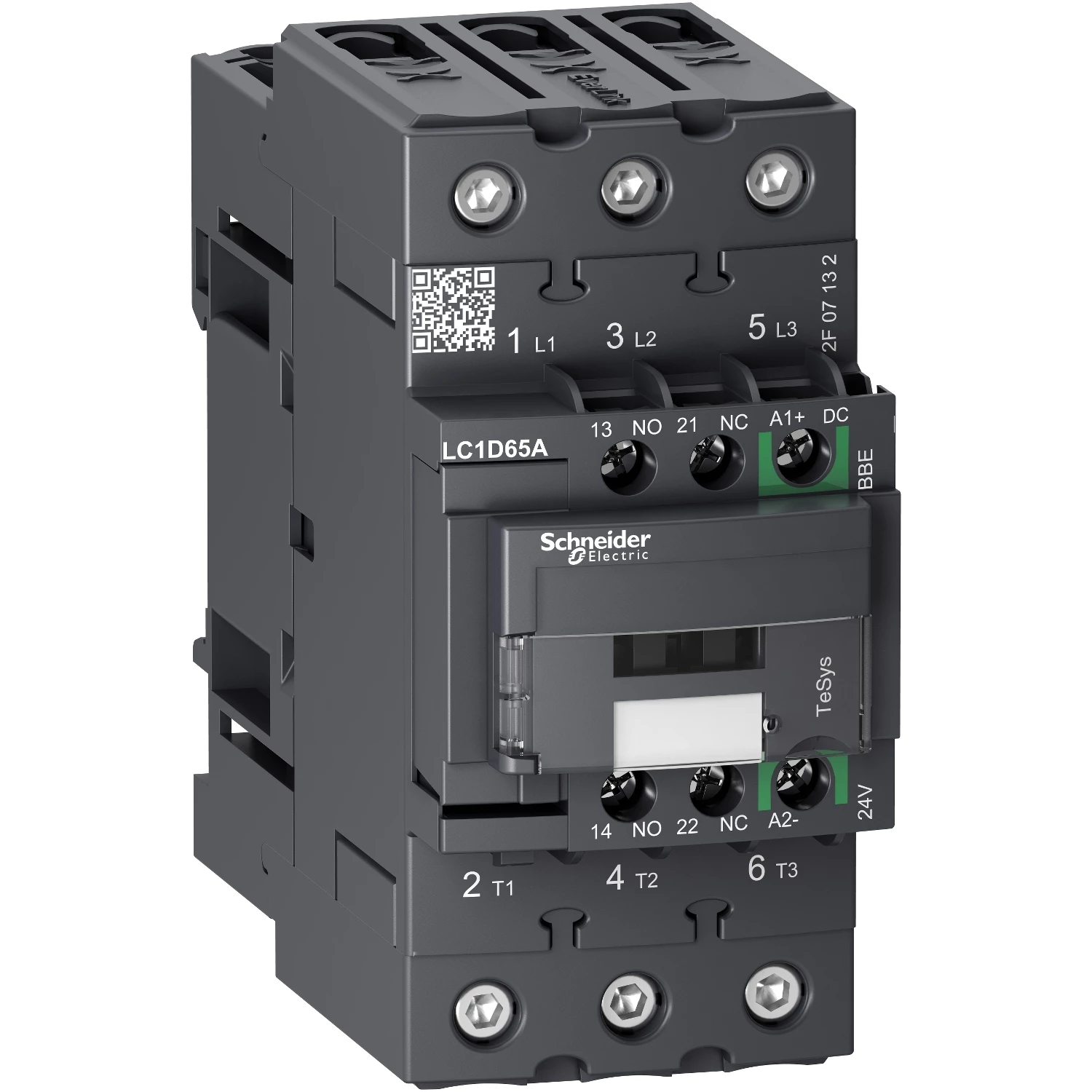 3P КОНТАКТОР EVERLINK AC3 440В 65A, КАТУШКА УПРАВЛЕНИЯ 24В DC, ПРУЖИННЫЙ ЗАЖИМ